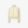 Burberry Check-stitch Nylon And Wool Jacket In Neutral