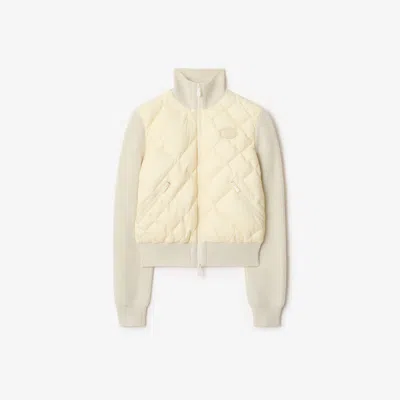Burberry Check-stitch Nylon And Wool Jacket In Neutral