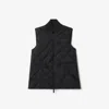 Burberry Check-stitch Nylon Gilet In Black