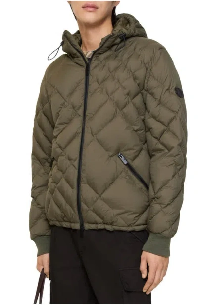 Burberry Check-stitch Nylon Doversgreen Puffer Jacket In Green