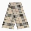 BURBERRY BURBERRY CHECK STONE WOOL SCARF