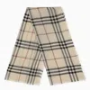 BURBERRY BURBERRY CHECK STONE WOOL SCARF MEN