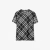 Burberry Nova Check Short Sleeved Crewneck T-shirt In Black/white