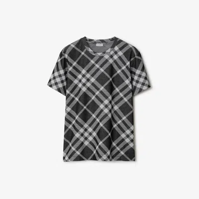 BURBERRY BURBERRY CHECK STRETCH COTTON BLEND T-SHIRT