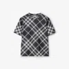 Burberry Check Stretch Cotton-blend T-shirt In Black/white