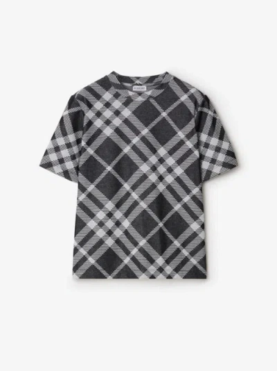 Burberry Check Stretch Cotton-blend T-shirt In Multi