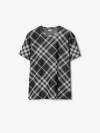 Burberry Nova Check Short Sleeved Crewneck T-shirt In Black/white