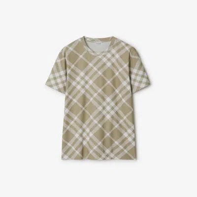 BURBERRY BURBERRY CHECK STRETCH COTTON BLEND T-SHIRT