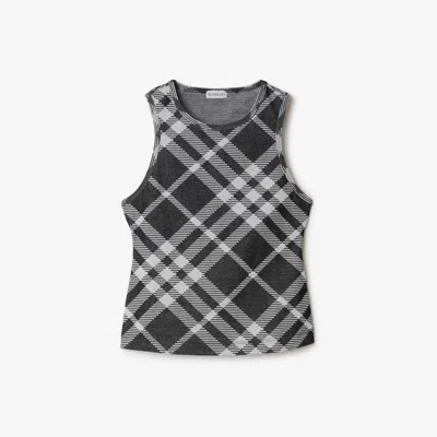 BURBERRY BURBERRY CHECK STRETCH COTTON BLEND TANK TOP