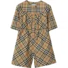 Burberry Checkered Cotton Twill Blouse In Archive Beige