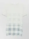 Burberry Ruffled-detail Check-pattern T-shirt In White