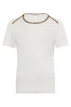 Burberry Stephanie Tartan-trimmed Stretch-cotton Jersey T-shirt In White