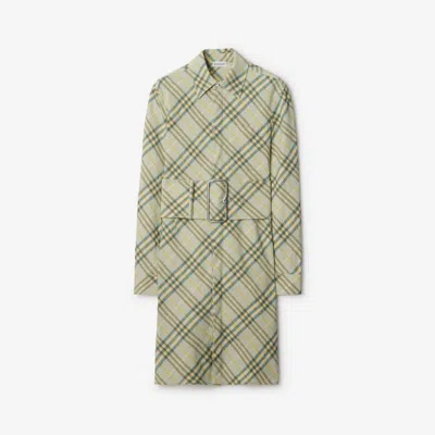 BURBERRY BURBERRY CHECK STRETCH LINEN SHIRT DRESS