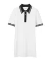 Burberry Check Stripe-trim Polo Dress In White
