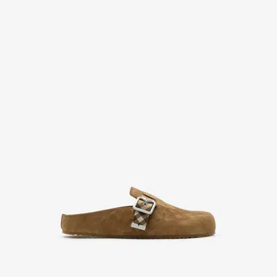 Burberry Check Suede Urchin Clogs