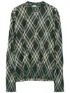 Burberry Check Pullover In Green