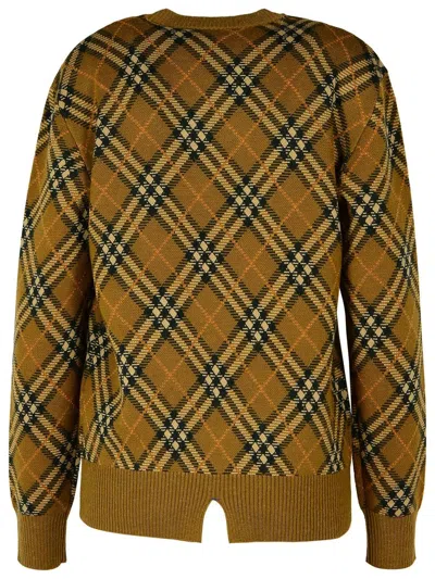 BURBERRY BURBERRY 'CHECK' SWEATER IN BEIGE MOHAIR BLEND