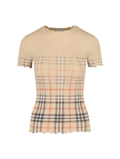 Burberry 'check' Sweater In Neutral