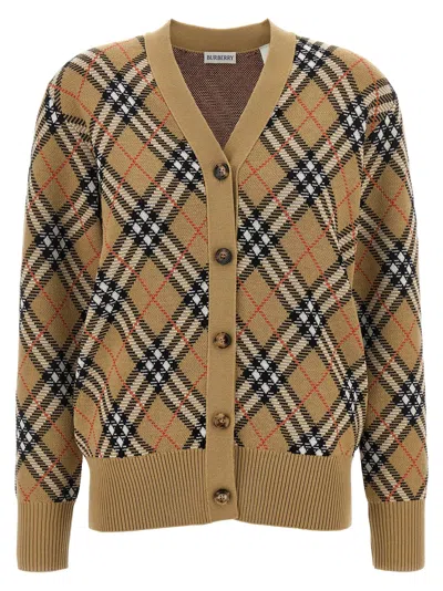 Burberry Check Sweaters And Cardigans Beige In Nude