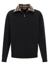 Burberry Mens Logo-embroidered Funnel-neck Cotton Sweatshirt Black Xl