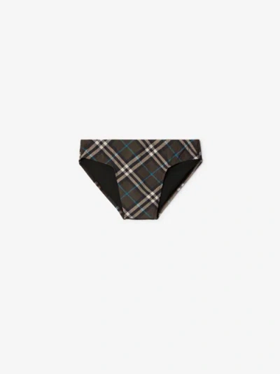 Burberry Check Swim Briefs In Snug