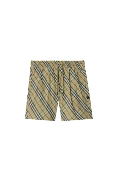 Burberry Drawcord Check Swim Shorts In Multi