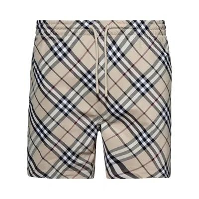 Pre-owned Burberry Check Swim Shorts 'alabaster' | White | Men's Size Xxl