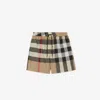 Burberry Check Swim Shorts In Archive Beige
