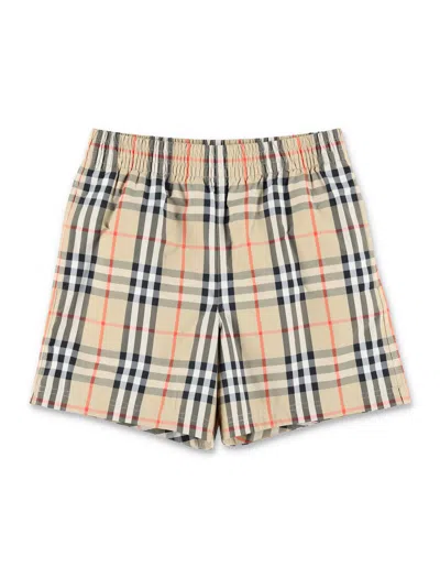 Burberry Check Swim Shorts For Kids In Multi