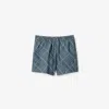 Burberry Check Pattern Swim Shorts With Drawstring Waist In Pewter