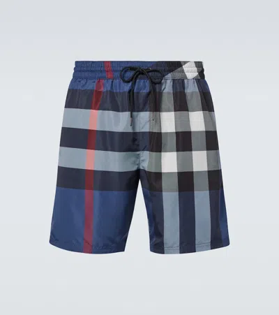 BURBERRY CHECK SWIM TRUNKS