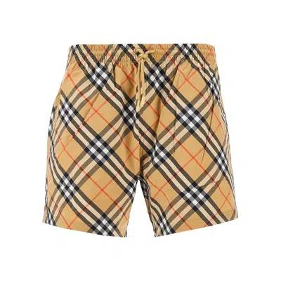 Burberry Check Sea Mini Boxer Shorts In Nude
