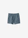 Burberry Check Pattern Swim Shorts With Drawstring Waist