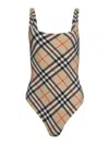 Burberry Check Swimsuit In Multi