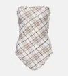 Burberry Check Swimsuit In Multicoloured