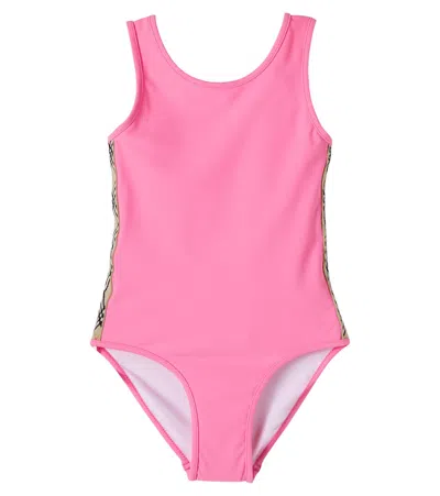 Burberry Kids'  Check Swimsuit In Multi