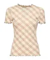 Burberry Check Pattern Crewneck T-shirt