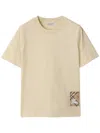 Burberry Beige T-shirt With Logo Application On The Front In Cotton Woman In Beige