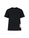 Burberry Checked Patch Crewneck T-shirt In Black