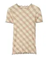 Burberry Check Pattern Crewneck T-shirt In Nude
