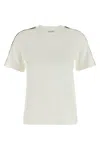 Burberry White Cotton Check Trims T-shirt In White