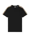 Burberry Check Trim Cotton T-shirt In Black