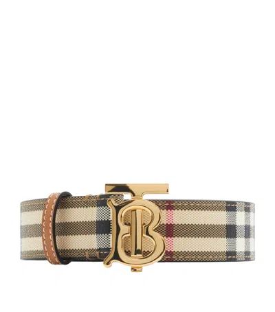 Burberry Check Tb Belt In Gold