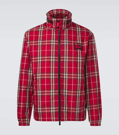 Burberry Check Technical Blouson Jacket In Red