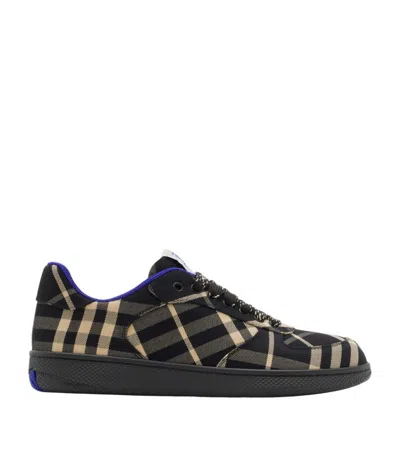 Burberry Terrace Check Sneakers In Black Vintage Check