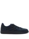 Burberry Plaid-pattern Sneakers With Textured Rubber Sole In Blue