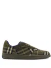 Burberry Checked Terrace Lace-up Sneakers In Green