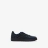 Burberry Plaid-pattern Sneakers With Textured Rubber Sole In Midnight