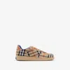 Burberry Checkered Low-top Padded Collar Sneakers In Sand