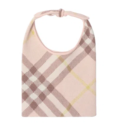Burberry Kids' Check Tie Bag In Pink
